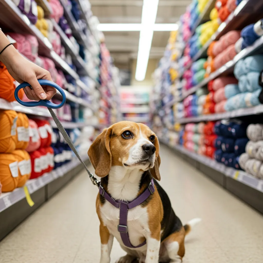  Proper leash control in Michaels craft store